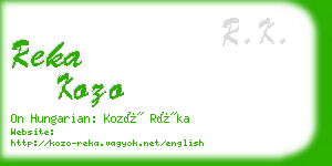 reka kozo business card